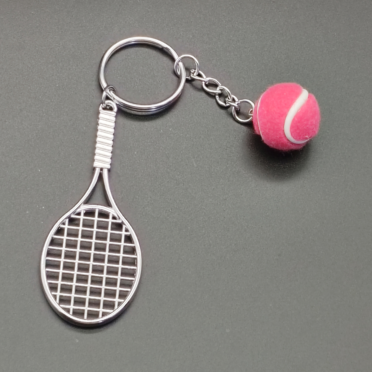 Tennis Keychain Mini Metal Tennis Keychains Cute Tennis Racket Ball Keychain Perfect Gifts thumbnail 4
