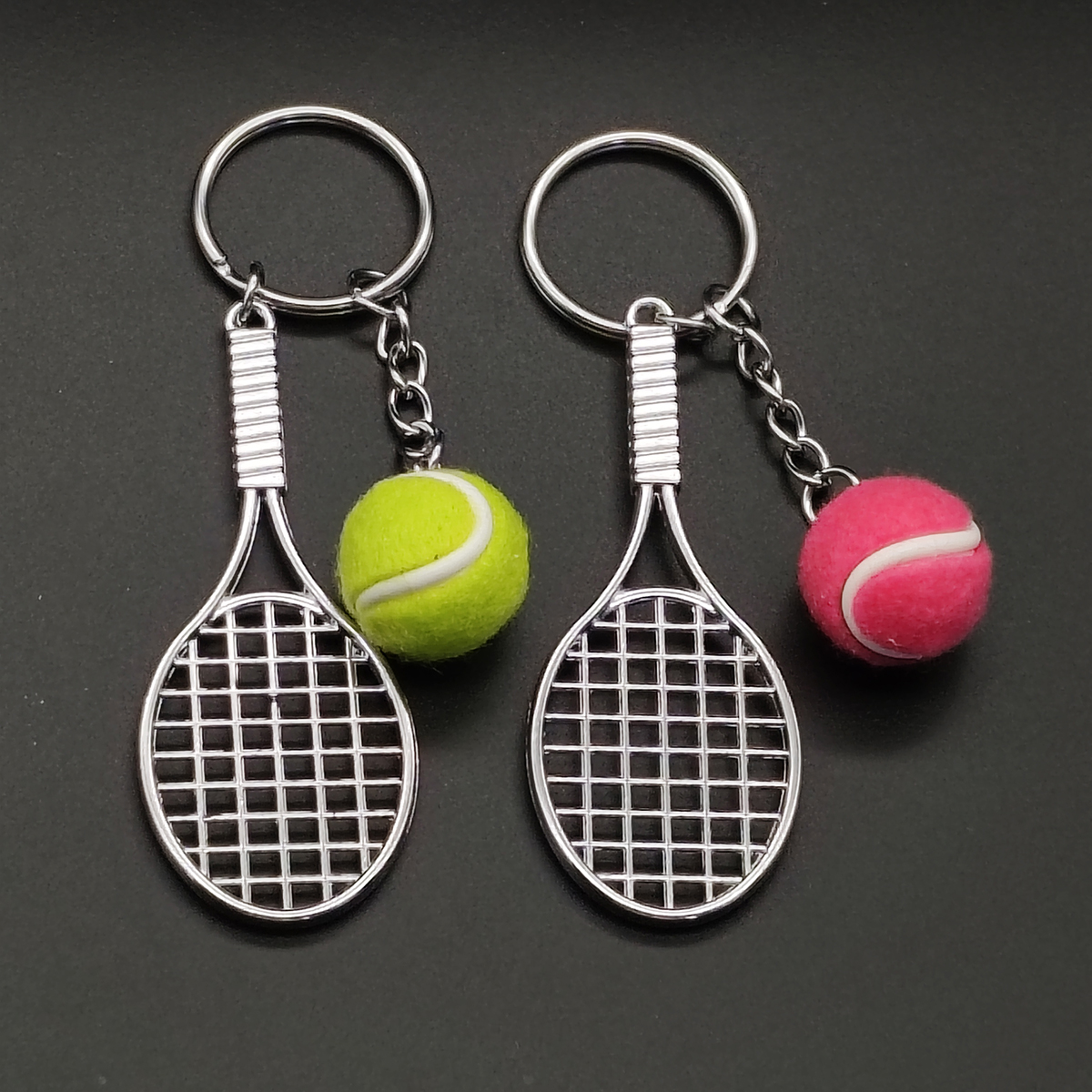 Tennis Keychain Mini Metal Tennis Keychains Cute Tennis Racket Ball Keychain Perfect Gifts thumbnail 3