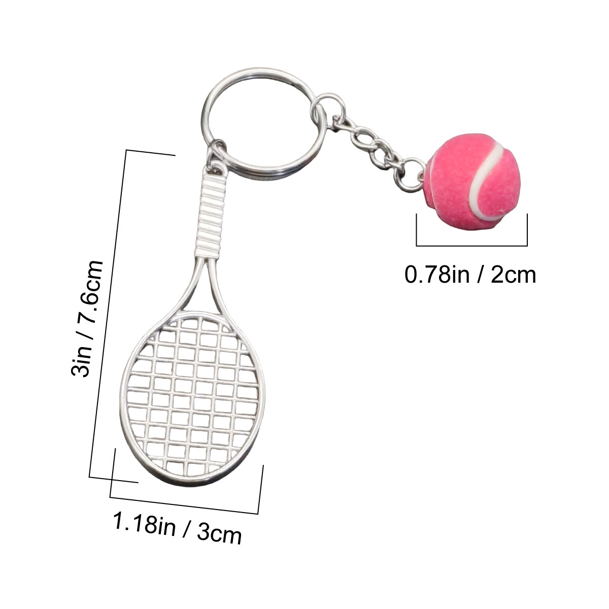 Tennis Keychain Mini Metal Tennis Keychains Cute Tennis Racket Ball Keychain Perfect Gifts thumbnail 2
