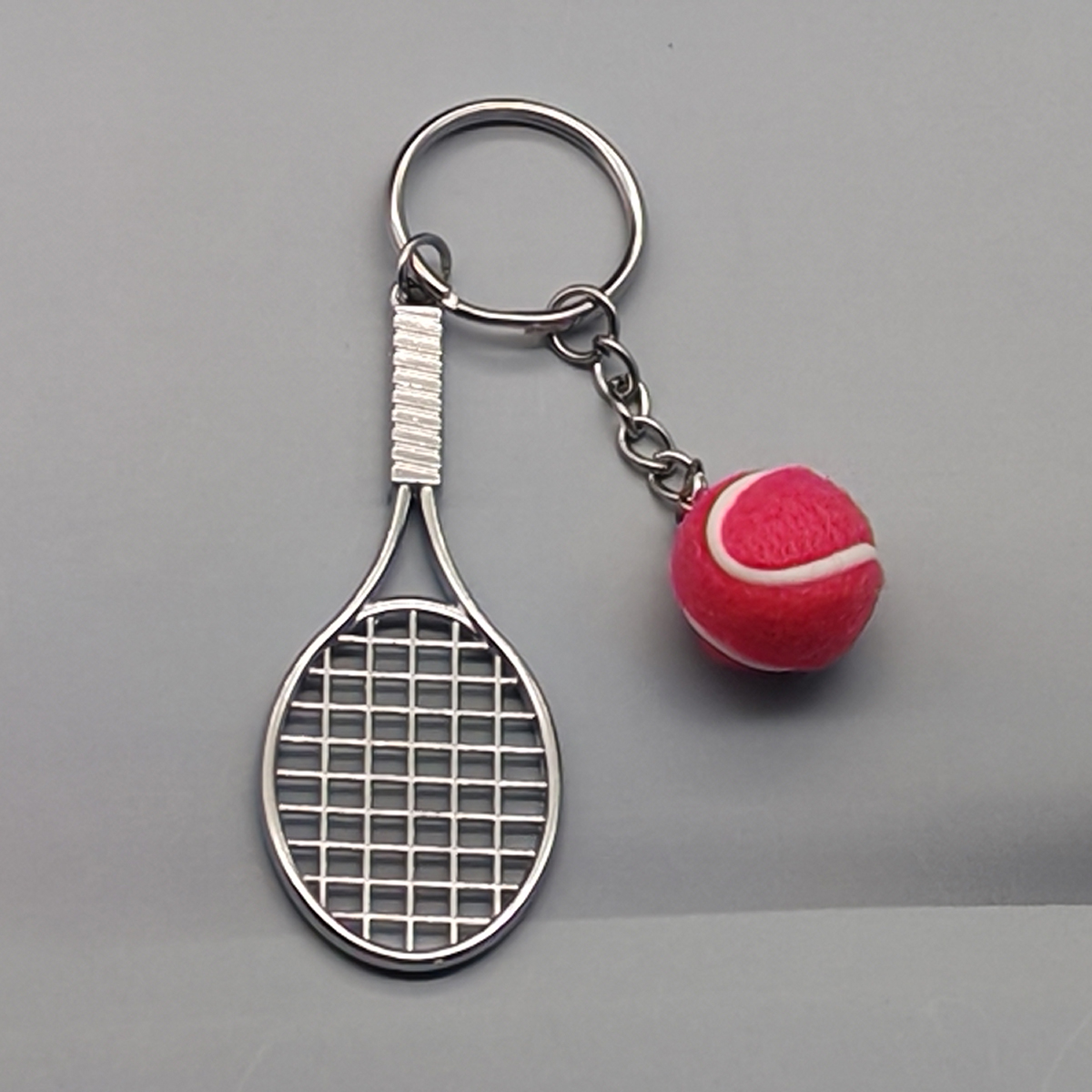 Tennis Keychain Mini Metal Tennis Keychains Cute Tennis Racket Ball Keychain Perfect Gifts thumbnail 7