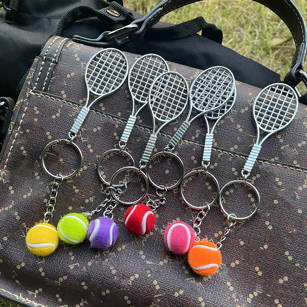 Tennis Keychain Mini Metal Tennis Keychains Cute Tennis Racket Ball Keychain Perfect Gifts