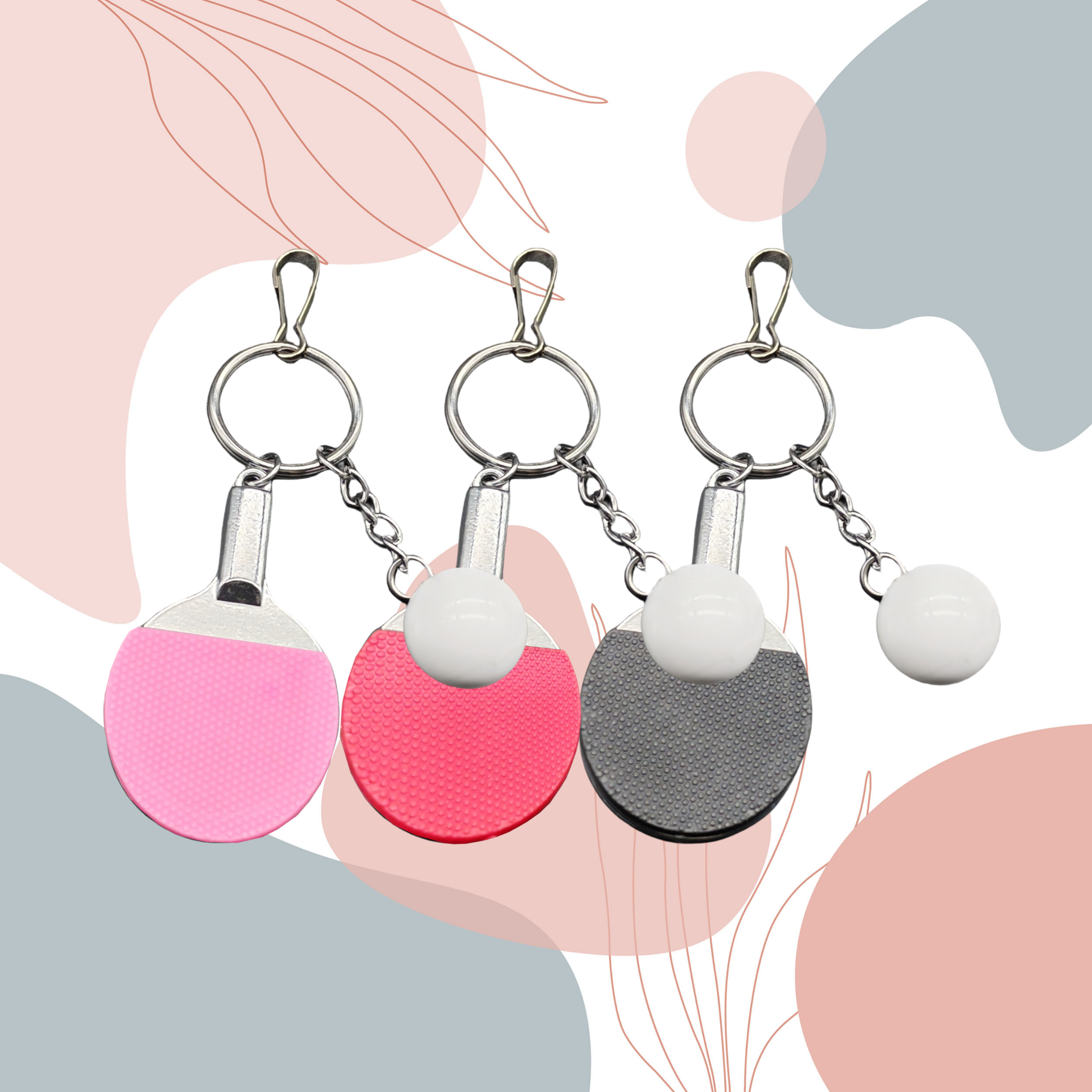 Table Tennis Keychain, Mini Pingpong Keyrings with Table Tennis Racket Sports Keyring for Bags Backpack thumbnail 6