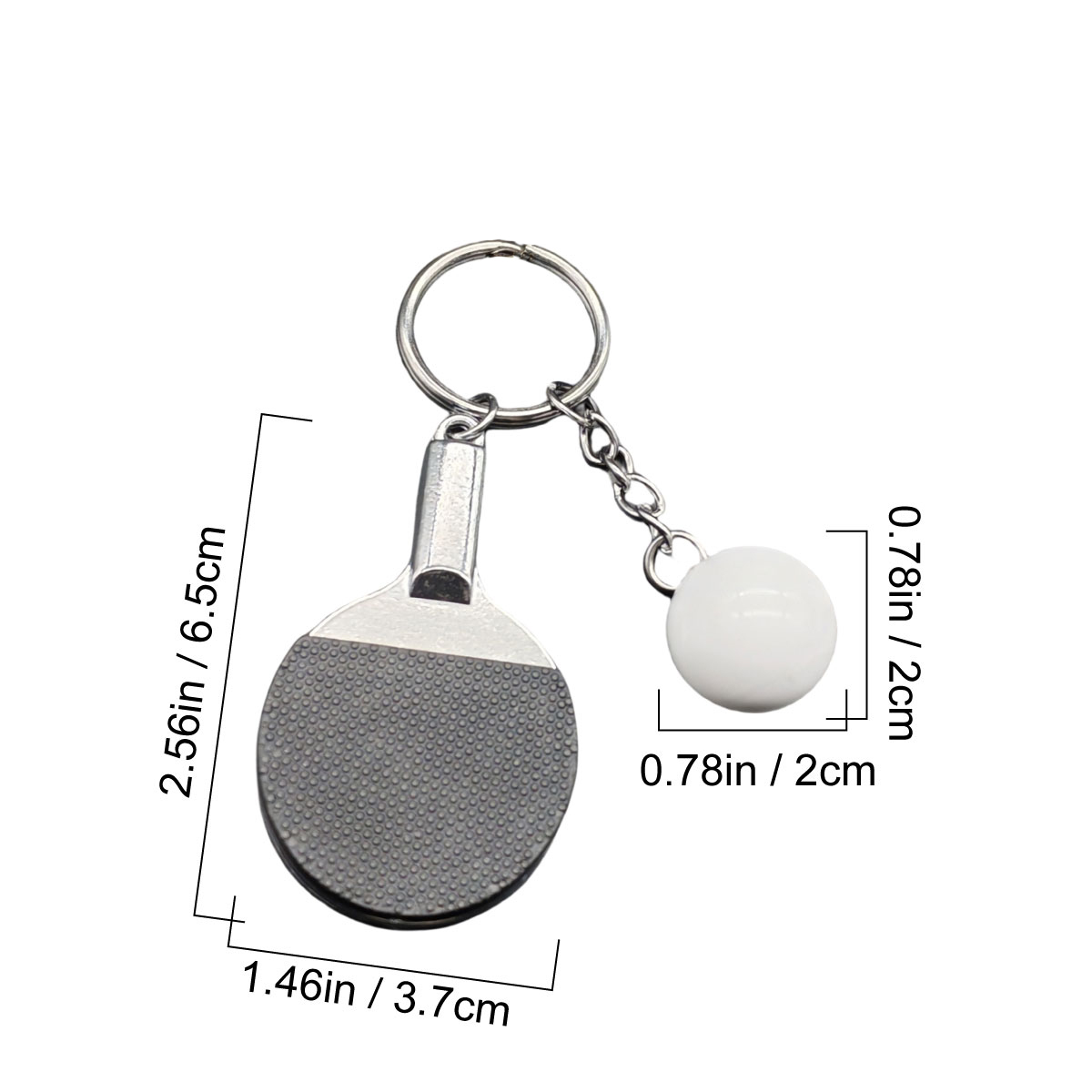 Table Tennis Keychain, Mini Pingpong Keyrings with Table Tennis Racket Sports Keyring for Bags Backpack thumbnail 2