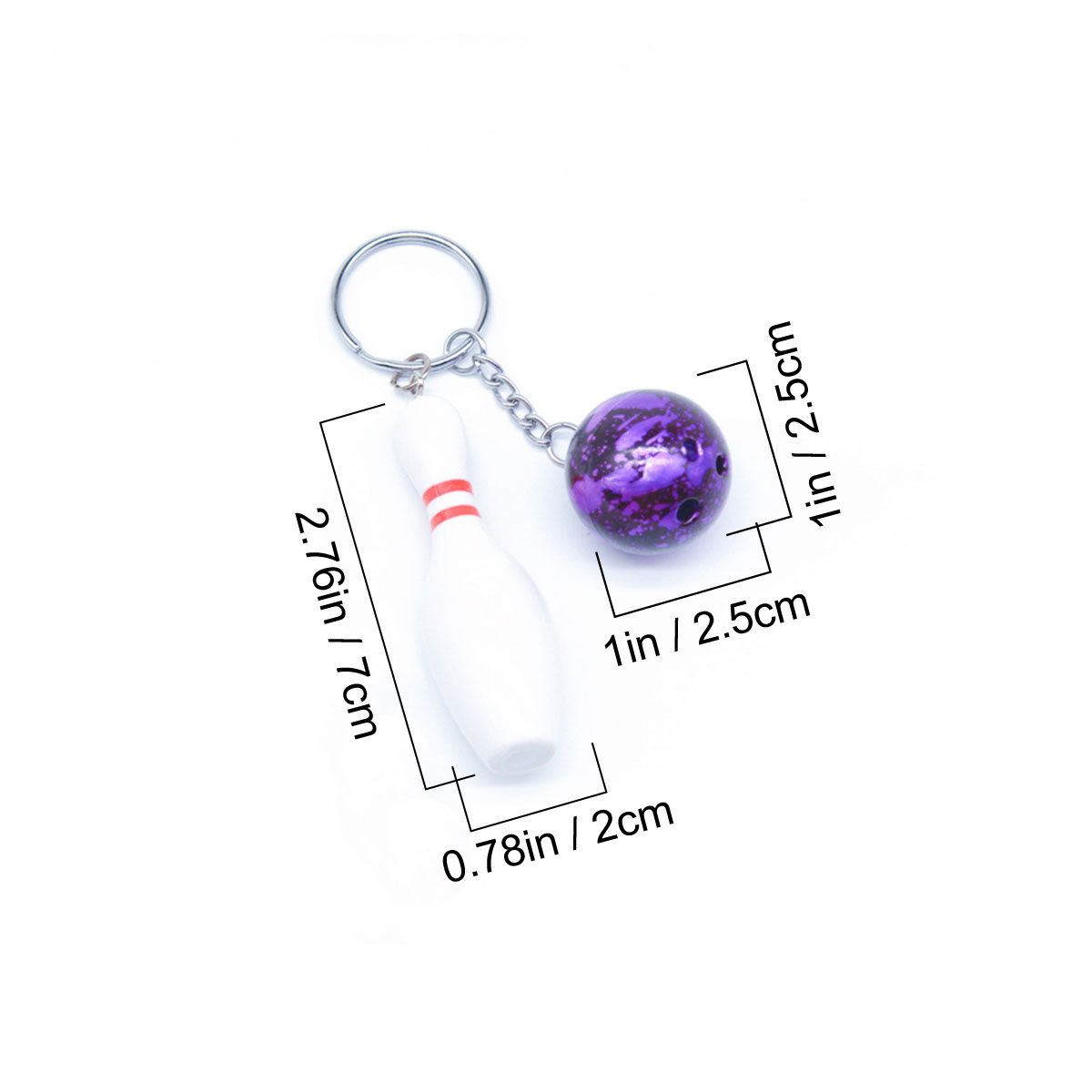 Mini Cute Bowling Keychains, Bowling Ball Charm for Bowling Lover thumbnail 2