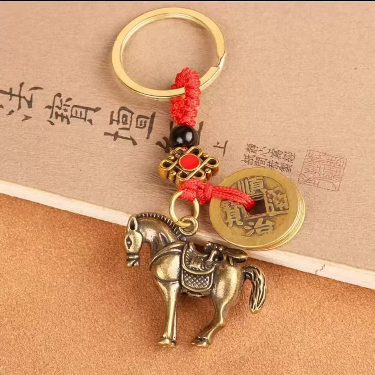 Horse Keychains Chinese New Year Horse Keyholder Feng Shui Hanging Pendants for Keys thumbnail 8