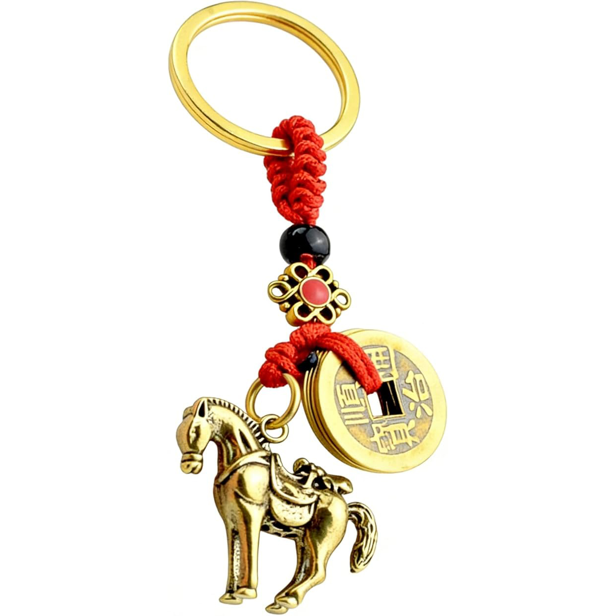 Horse Keychains Chinese New Year Horse Keyholder Feng Shui Hanging Pendants for Keys thumbnail 2