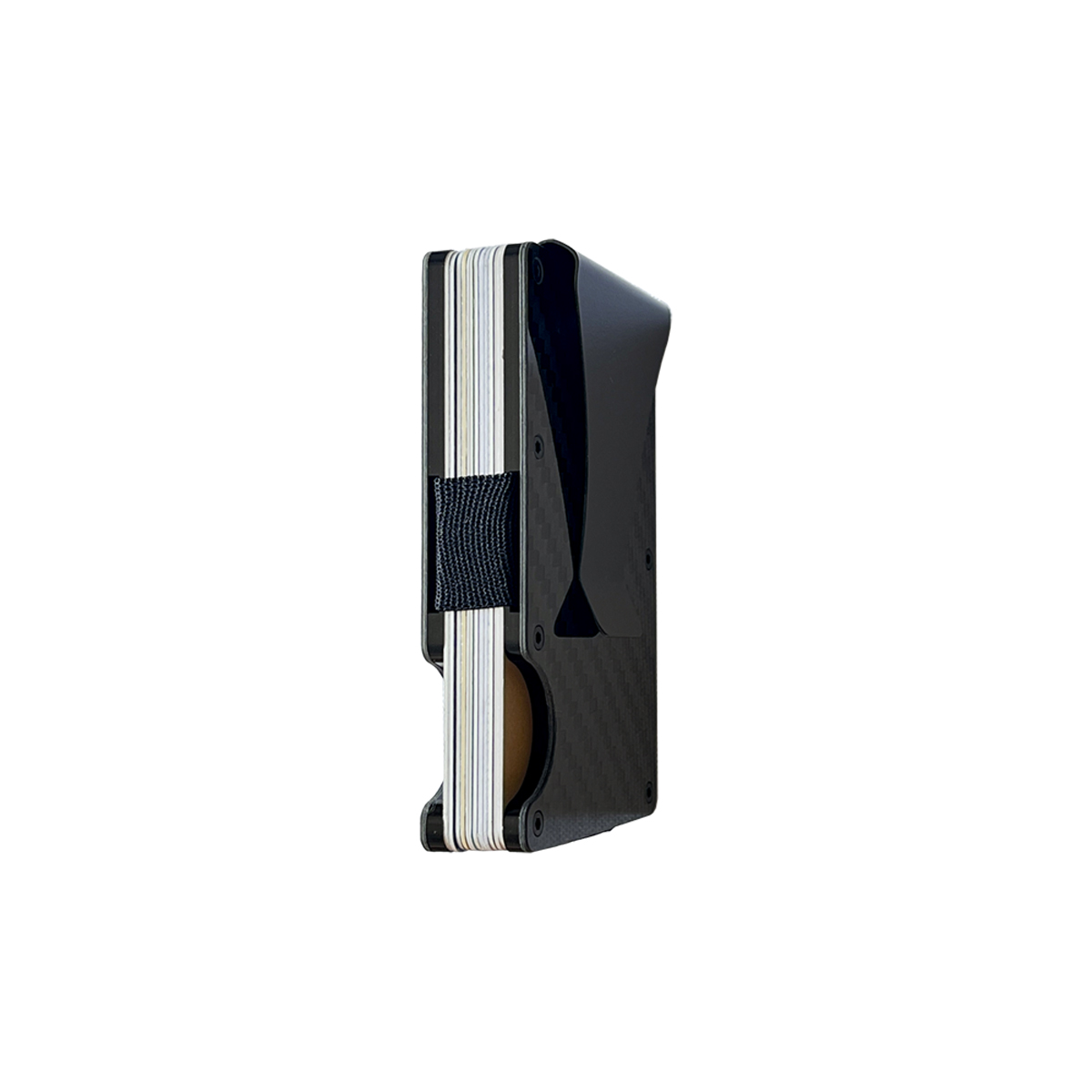 Slim Carbon Fiber  Aluminum Credit Card Holder With Money Clip thumbnail 2