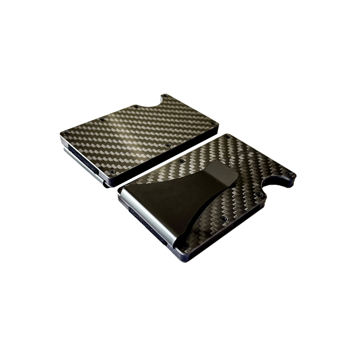 Slim Carbon Fiber  Aluminum Credit Card Holder With Money Clip thumbnail 3