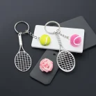 Tennis Keychain Mini Metal Tennis Keychains Cute Tennis Racket Ball Keychain