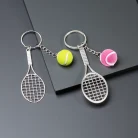 Tennis Keychain Mini Metal Tennis Keychains Cute Tennis Racket Ball Keychain