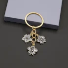 Flowers Keychains for Women Girls, Flowers Charms Enameled Keychain Keyring Gifts Purse Bag Accessories Bulk Flower Keychain, Cute Key Chains, Key Chain Charm, Keychain Accessories for Women Gifts Purse Bag Accessories