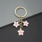Flowers Keychains for Women Girls, Flowers Charms Enameled Keychain Keyring Gifts Purse Bag Accessories Bulk Flower Keychain, Cute Key Chains, Key Chain Charm, Keychain Accessories for Women Gifts Purse Bag Accessories