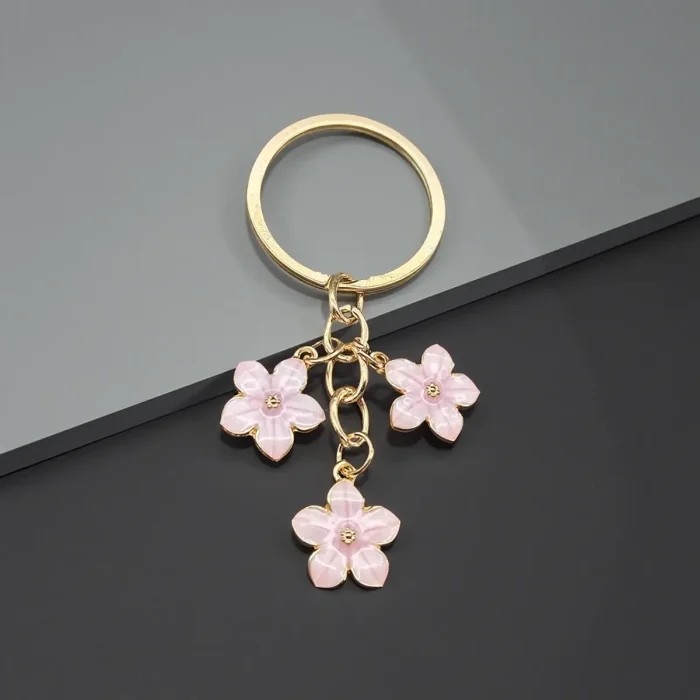 Flowers Keychains for Women Girls, Flowers Charms Enameled Keychain Keyring Gifts Purse Bag Accessories Bulk Flower Keychain, Cute Key Chains, Key Chain Charm, Keychain Accessories for Women Gifts Purse Bag Accessories