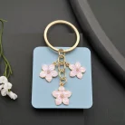 Flowers Keychains for Women Girls, Flowers Charms Enameled Keychain Keyring Gifts Purse Bag Accessories Bulk Flower Keychain, Cute Key Chains, Key Chain Charm, Keychain Accessories for Women Gifts Purse Bag Accessories
