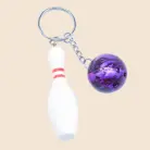 Purple Bowling Keychain