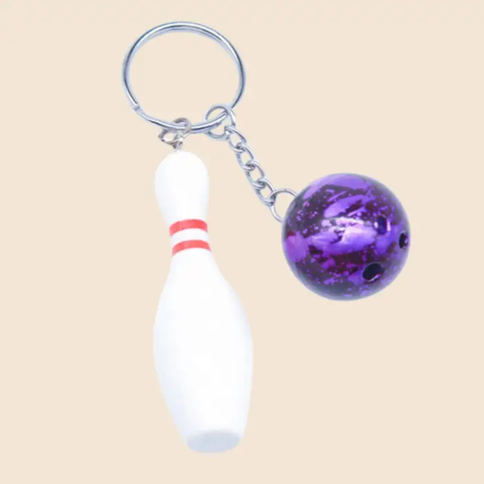Purple Bowling Keychain