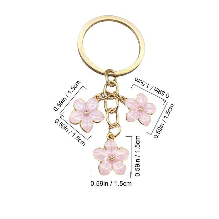 Flowers Keychains for Women Girls, Flowers Charms Enameled Keychain Keyring Gifts Purse Bag Accessories Bulk Flower Keychain, Cute Key Chains, Key Chain Charm, Keychain Accessories for Women Gifts Purse Bag Accessories