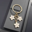 Flowers Keychains for Women Girls, Flowers Charms Enameled Keychain Keyring Gifts Purse Bag Accessories Bulk Flower Keychain, Cute Key Chains, Key Chain Charm, Keychain Accessories for Women Gifts Purse Bag Accessories