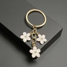 Flowers Keychains for Women Girls, Flowers Charms Enameled Keychain Keyring Gifts Purse Bag Accessories Bulk Flower Keychain, Cute Key Chains, Key Chain Charm, Keychain Accessories for Women Gifts Purse Bag Accessories