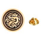 Gold dragon round lapel pins badge